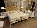 Antique-style Gold-accented wooden Bed