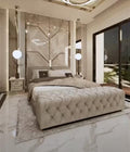Tufted Upholstered Bed with wall poshish and automen